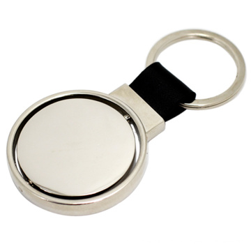 Chaveiro de metal em branco de couro, chaveiro de metal em branco personalizado